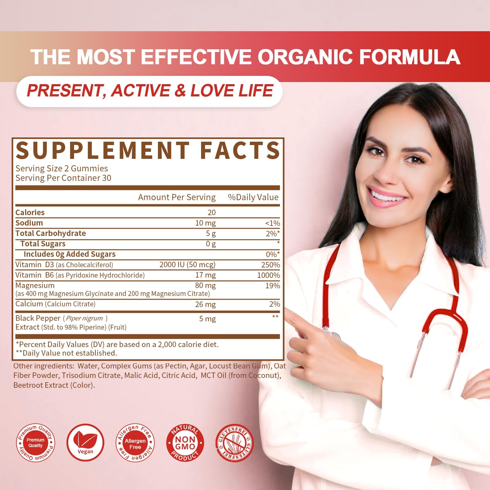 GREENPEOPLE etiqueta nutricional legible mostrando magnesio 400 mg y vitaminas