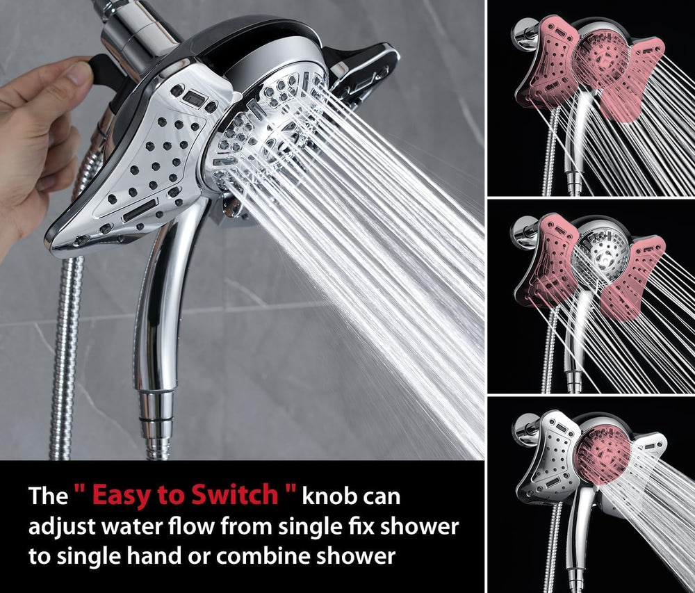 GRICH stainless-steel hose detail showing rust-proof durability benefit