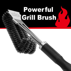 GRILLART raspador de acero inoxidable eliminando residuos pegados