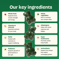 Grüns primer plano de la textura de la gomita que sugiere masticabilidad y sabor agradable