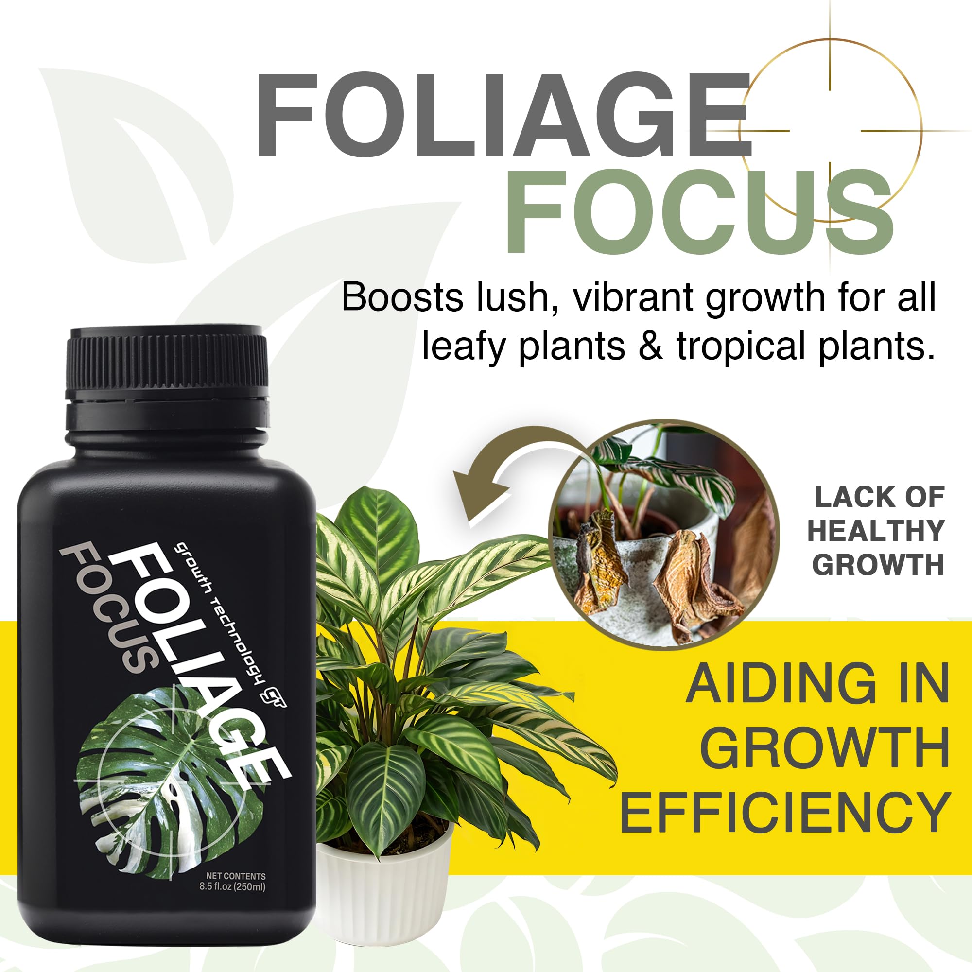 Growth Technology GT aplicando el fertilizante en maceta para raíces fuertes y hojas brillantes