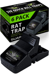 Guarden empaque frontal mostrando el set de seis trampas y sus ventajas
