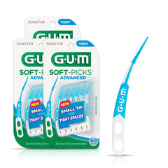 GUM vista frontal del paquete con 60 unidades y estuche práctico