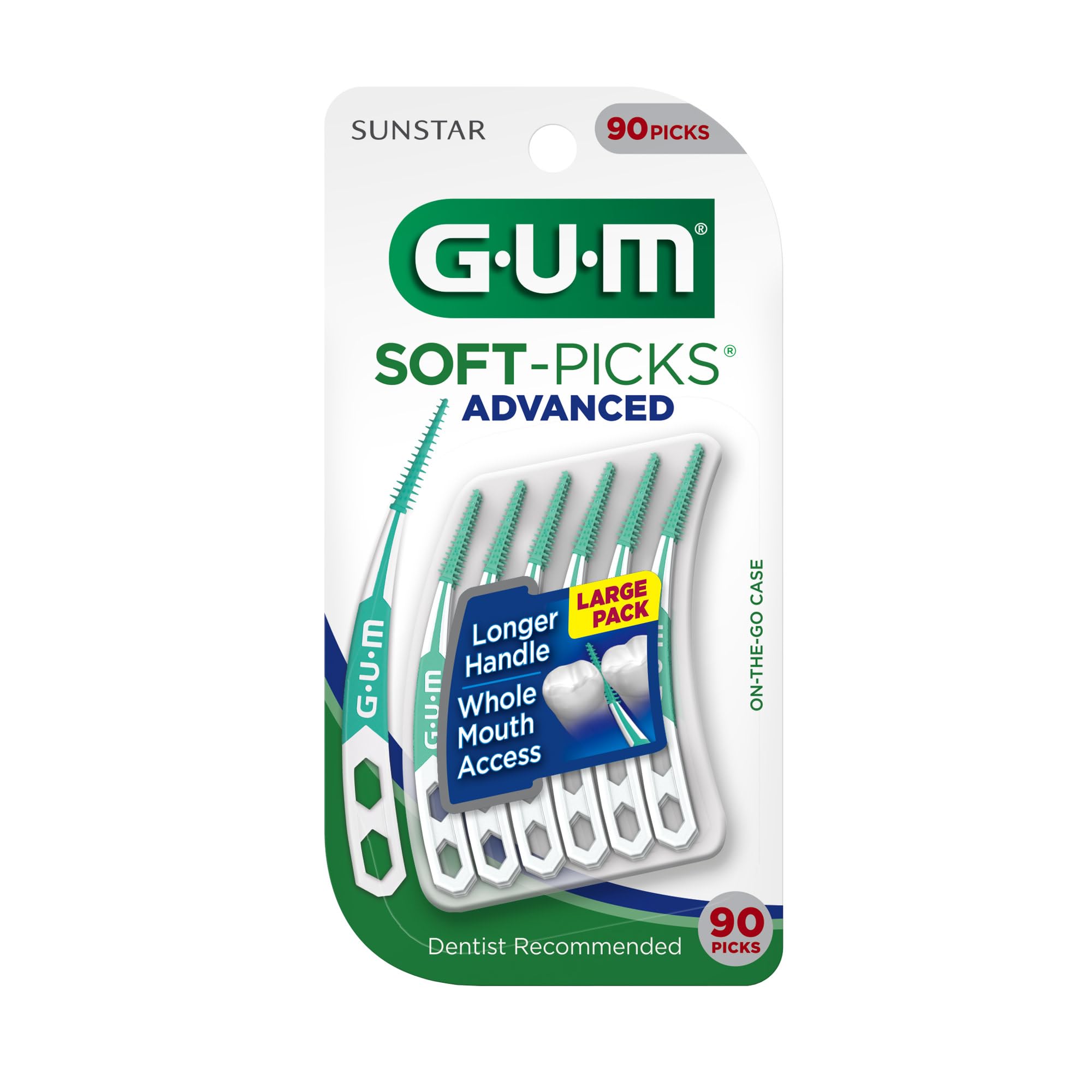 GUM soft picks inside purse showing discreet on-the-go oral care
