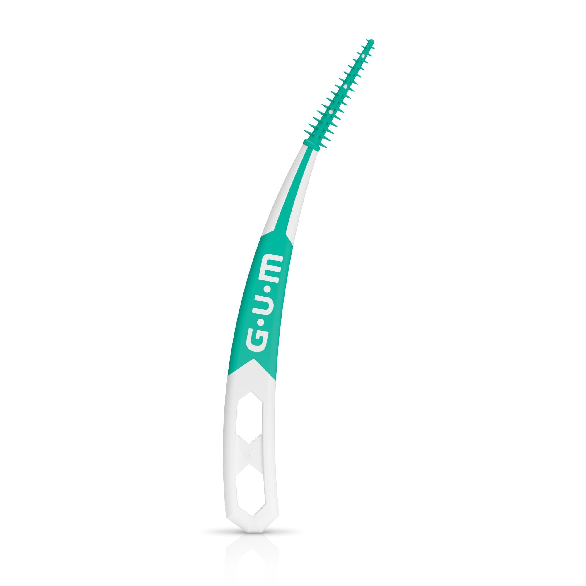 GUM soft picks near braces showing safe cleaning around orthodontics
