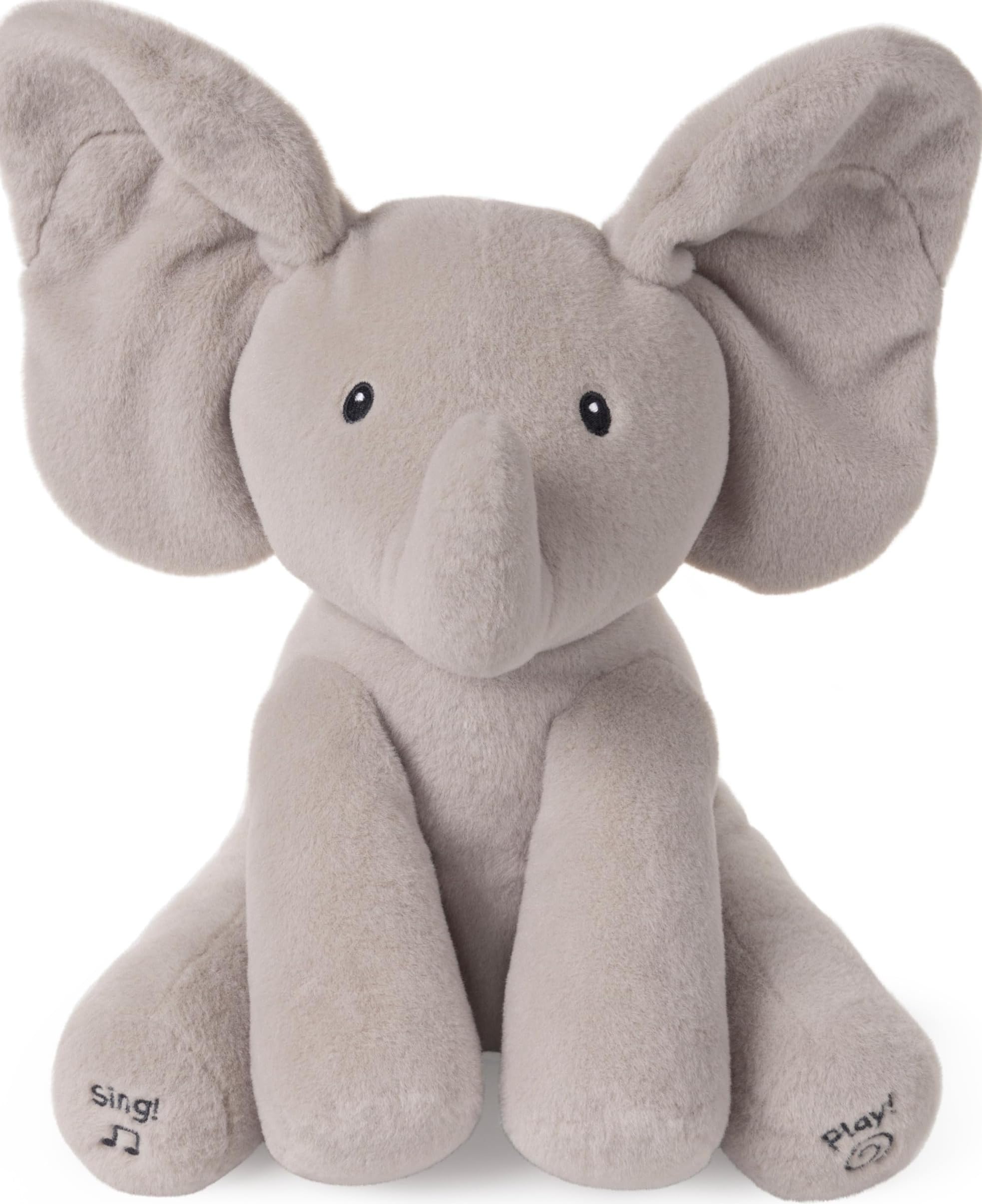 GUND Flappy elefante frente mostrando diseño y suavidad para abrazos
