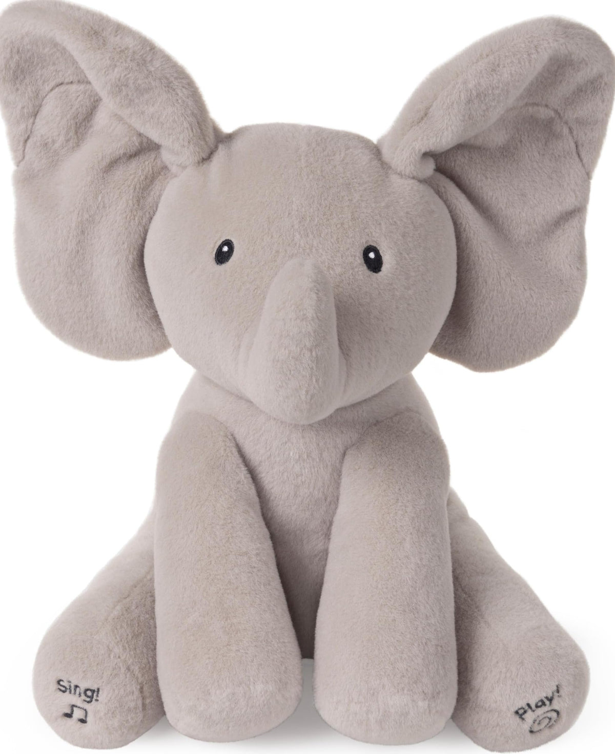GUND Flappy elefante frente mostrando diseño y suavidad para abrazos