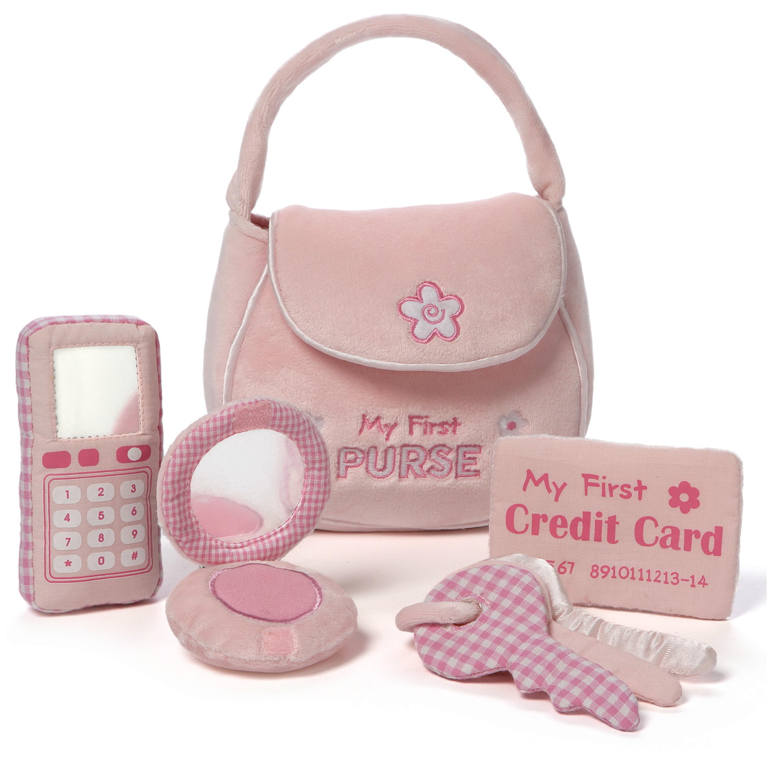 GUND bolso frontal rosa con las cinco piezas organizadas y fácil almacenamiento