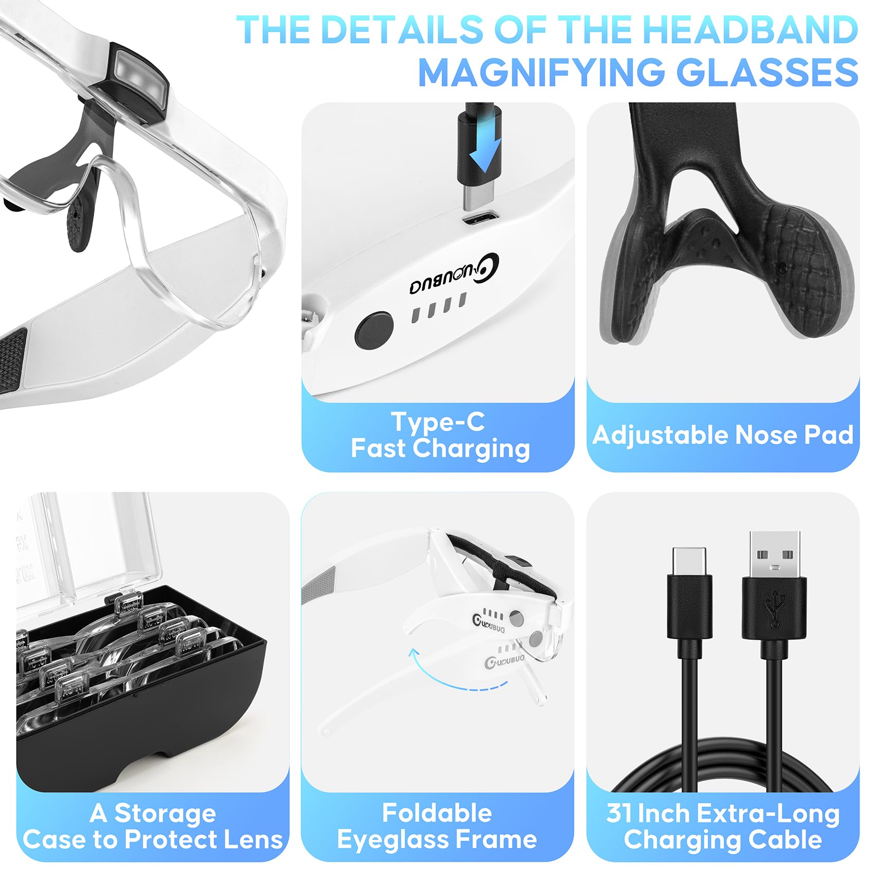 GUOUBUO cable USB-C conectado, carga rápida y autonomía prolongada