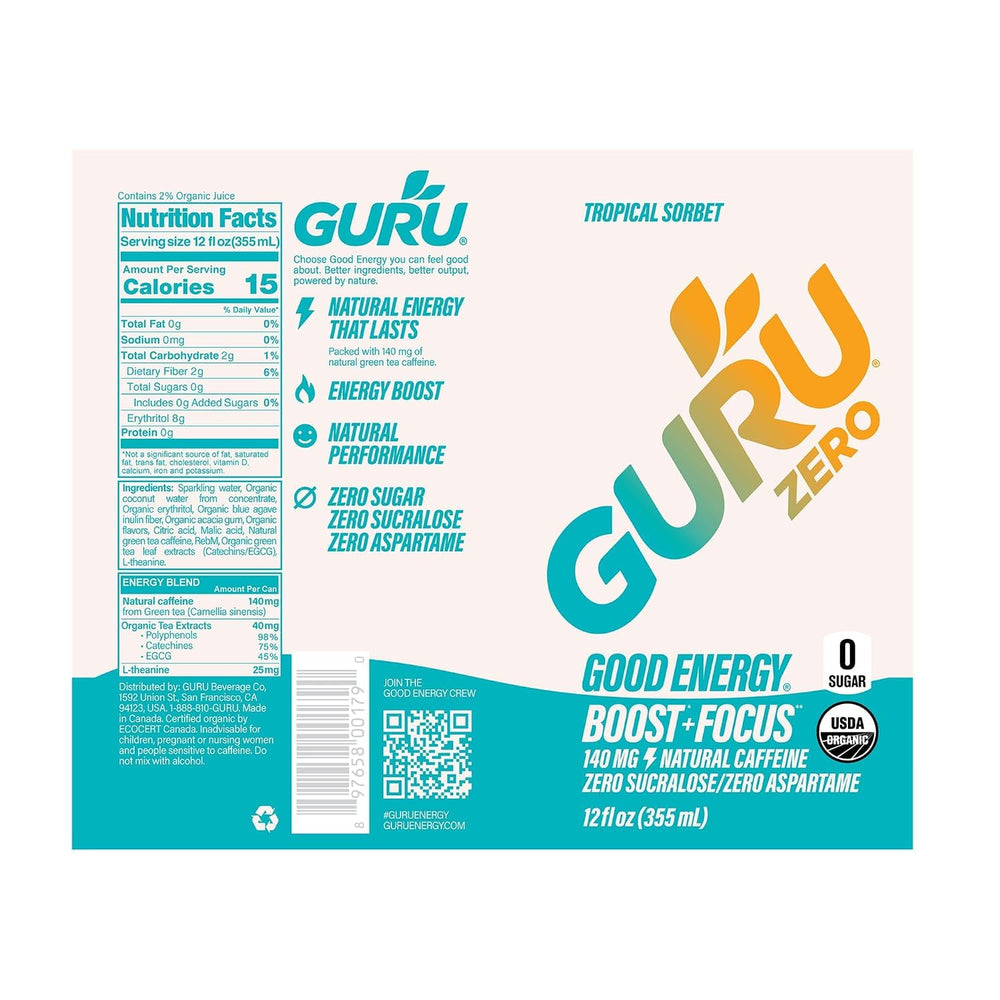GURU textura de burbujeo cercana que sugiere sabor refrescante