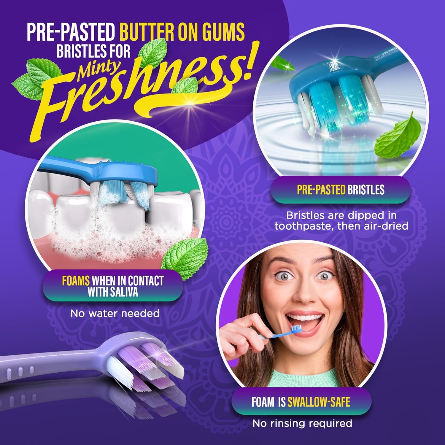 GuruNanda floss thread and detachable toothpick detail for debris removal