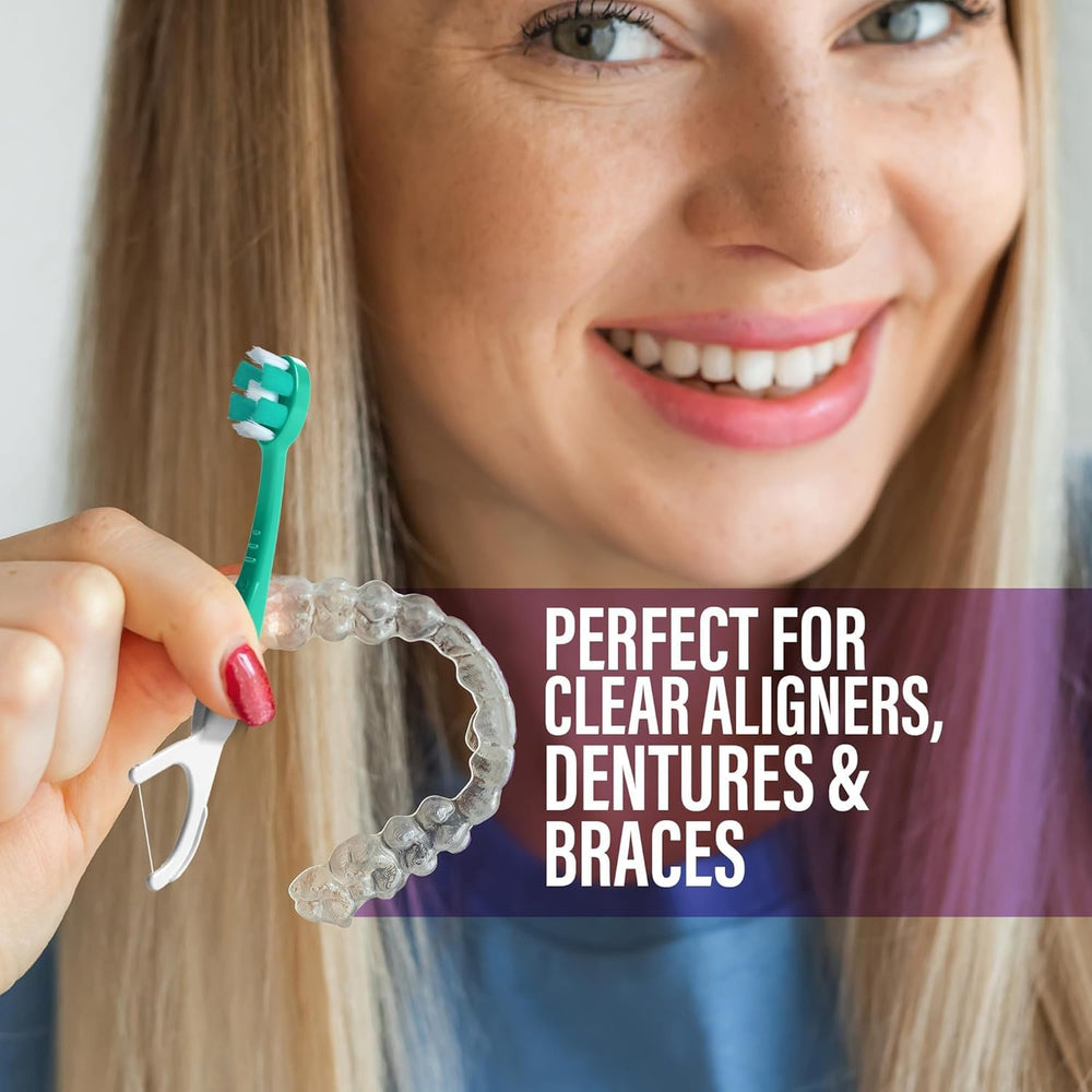 GuruNanda toothbrush in use from a pocket for quick, mess-free refresh