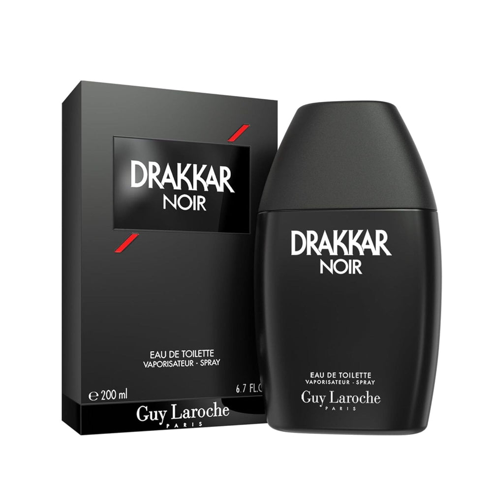 Guy Laroche Drakkar Noir frasco frontal negro, presencia elegante y masculina