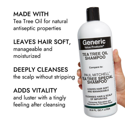 Generic Value Products aplicación del champú en ducha demostrando fácil enjuague y sensación refrescante