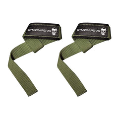 Gymreapers correa frontal con empaque mostrando diseño y color military green, mejora agarre