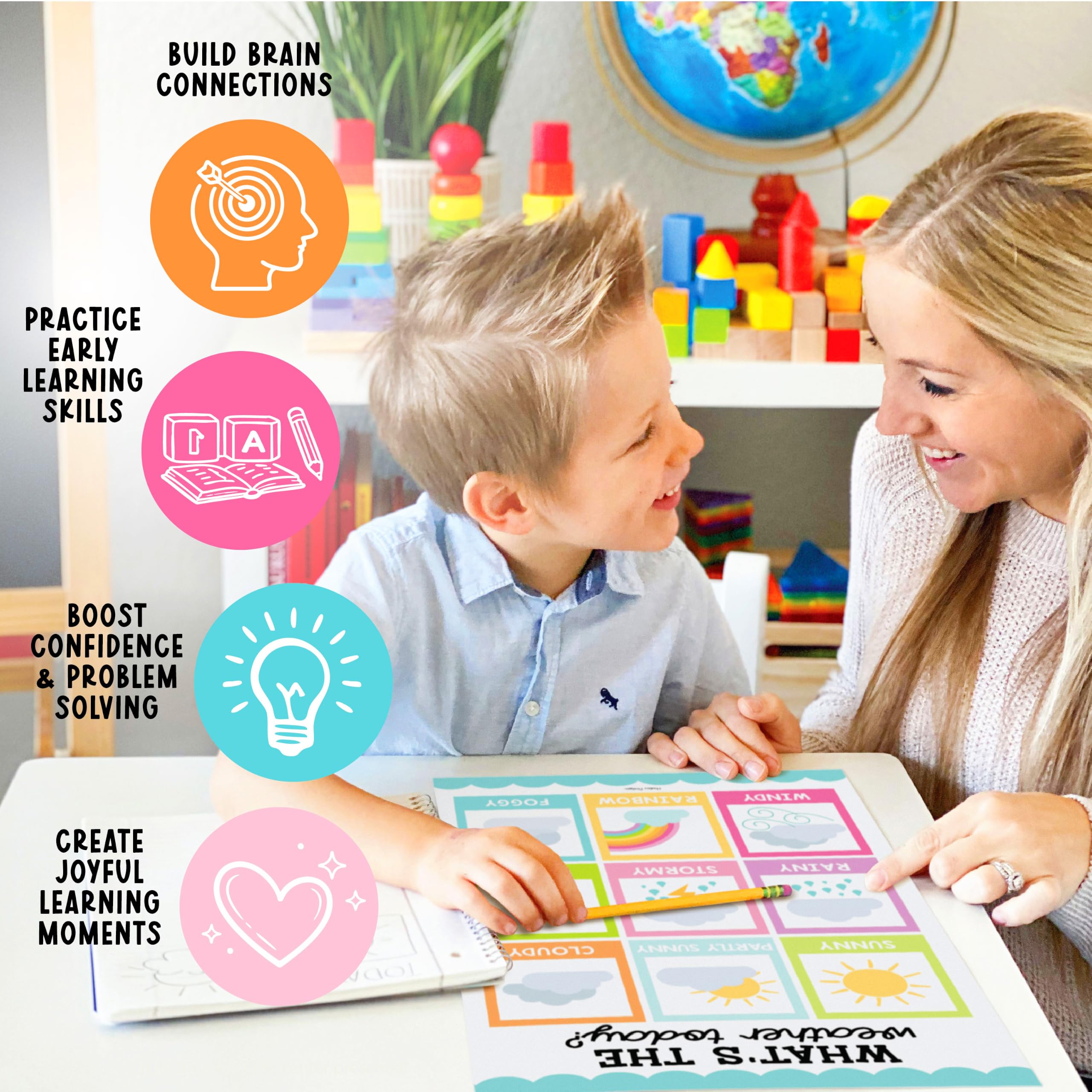 Hadley Designs pósters días meses clima: organiza rutinas diarias con color