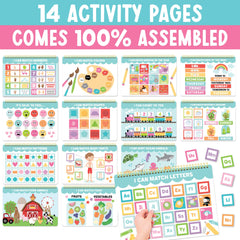 Hadley Designs páginas abiertas con actividades variadas para repeticiones