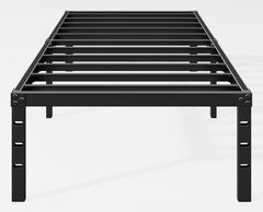 Hafenpo cama individual frontal, estructura metálica robusta y diseño minimalista