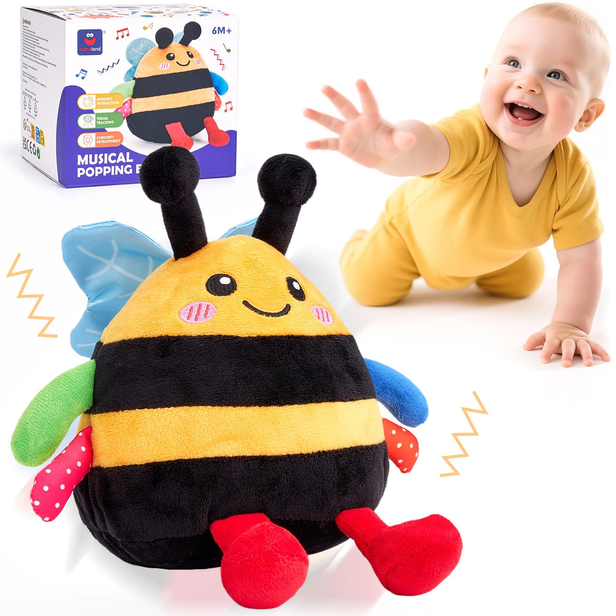 hahaland abeja frontal mostrando diseño atractivo y seguridad