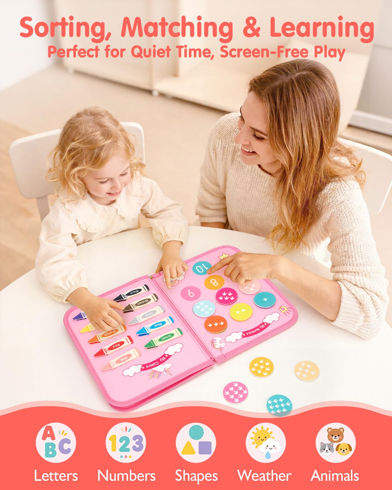 hahaland colors and shapes panel for sorting and visual learning