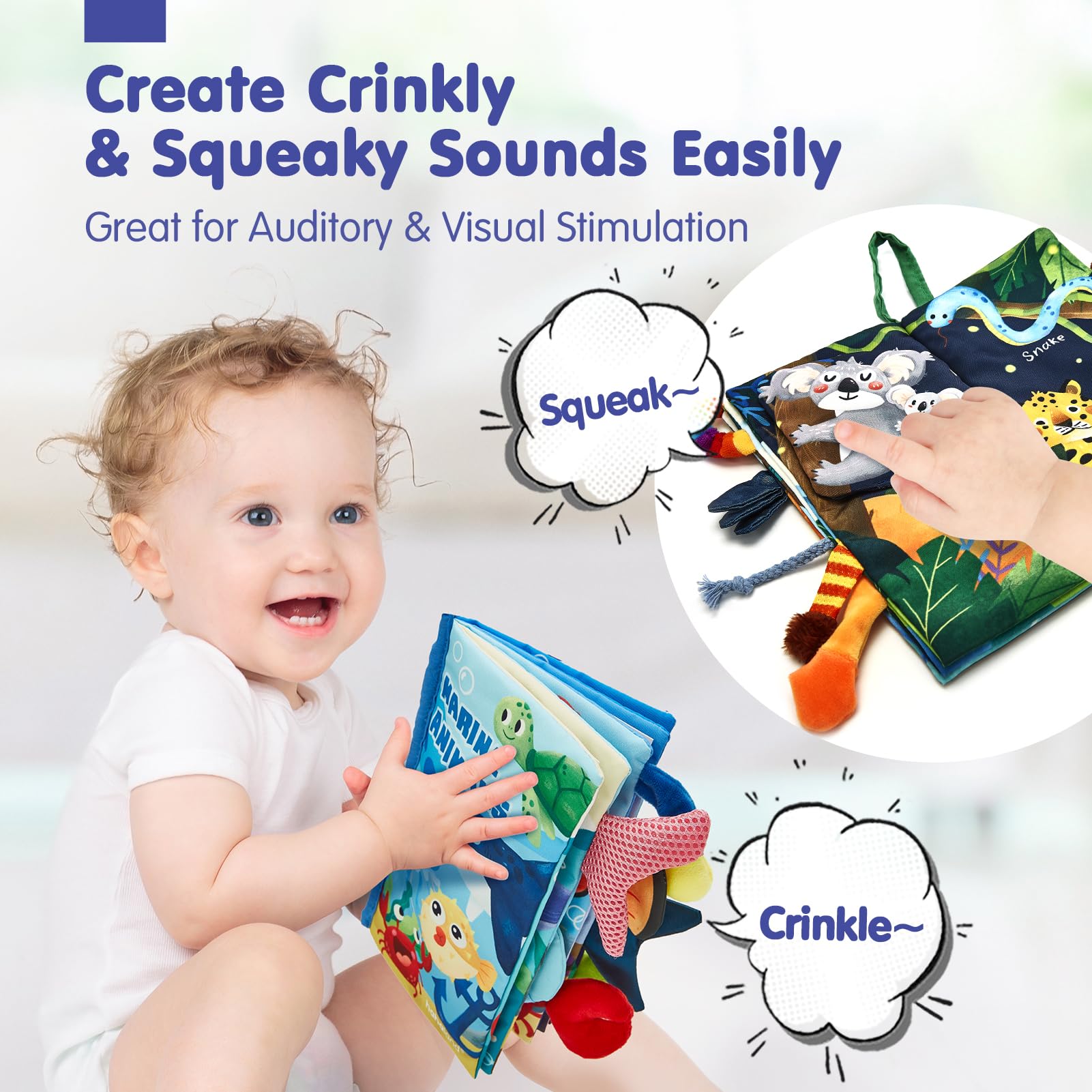 hahaland in stroller use with baby reaching to build motor skills during walks