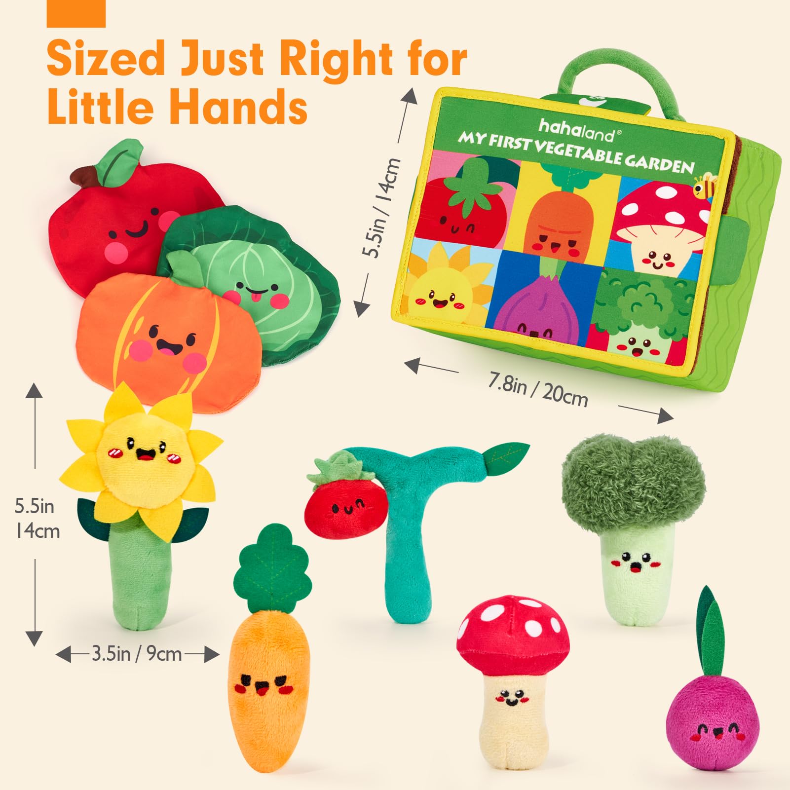 hahaland scale with hand image showing size comparison and suitability for small hands