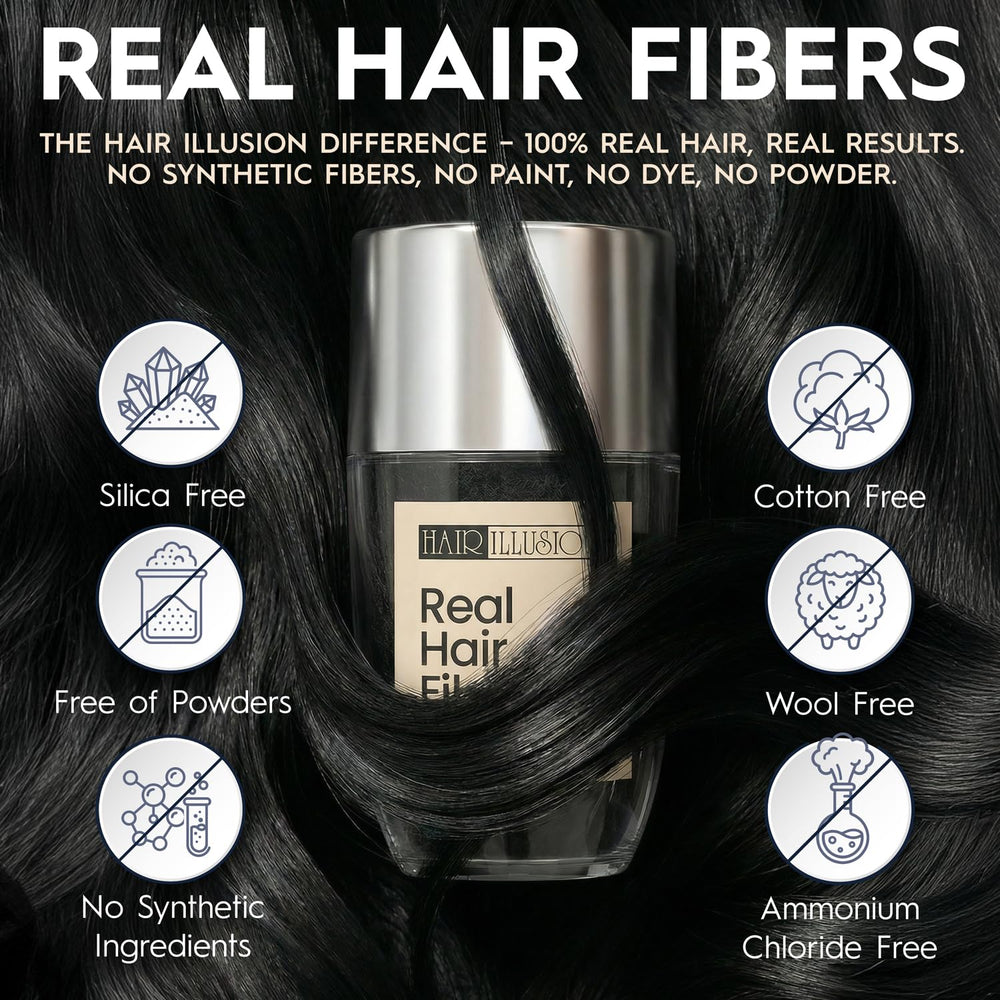 Hair Illusion fibras de cabello real textura natural para mezcla perfecta