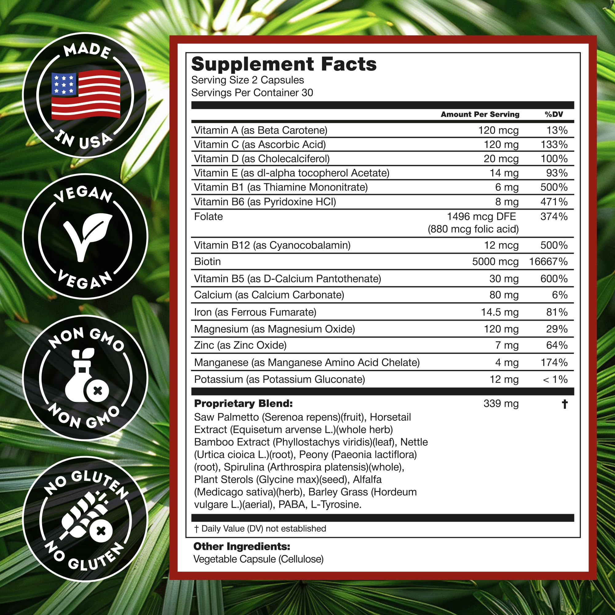 Hairo Nutrition tarro abierto con cápsulas para fácil dosificación diaria