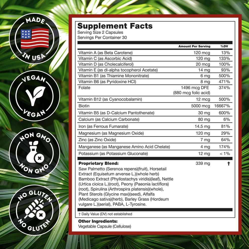 Hairo Nutrition tarro abierto con cápsulas para fácil dosificación diaria