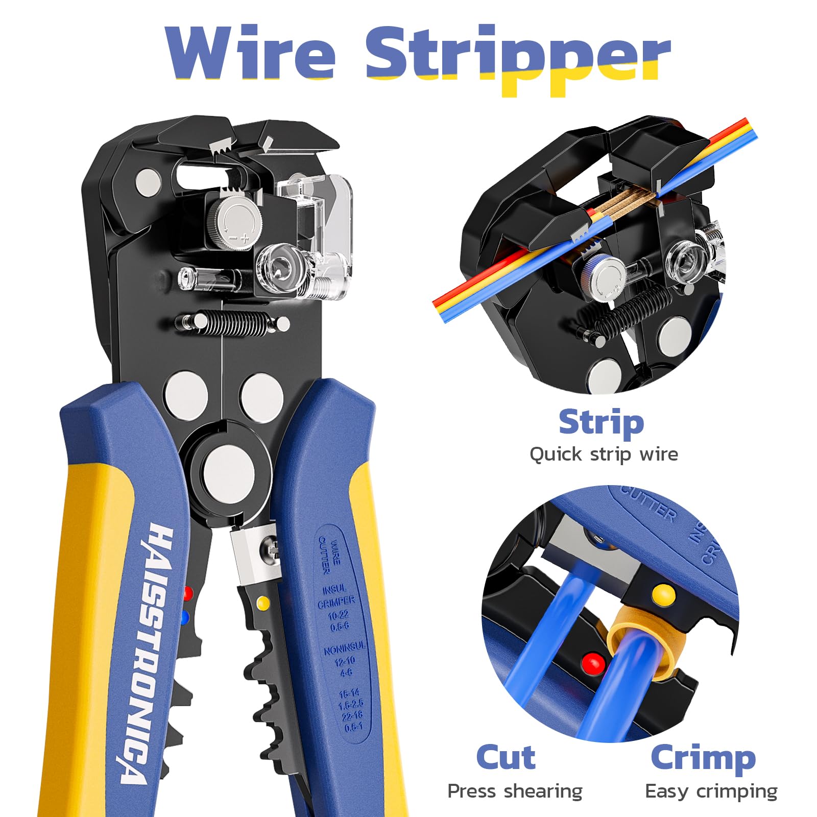 haisstronica tools in use crimping a heat-shrink terminal for secure electrical joins and neat results