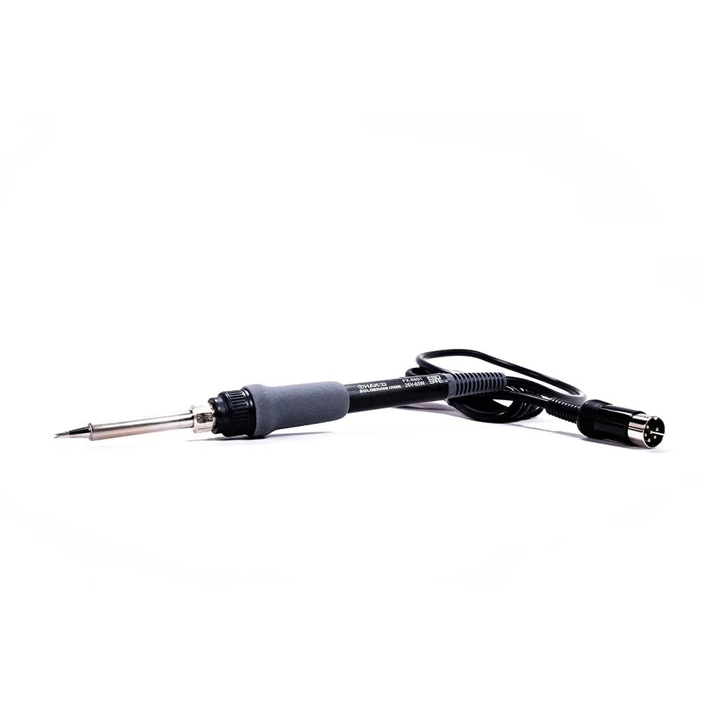 Hakko FX888DX carcasa azul y amarilla detalle estético y durabilidad