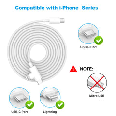 HALIHALL cable 6FT completo con conectores C a C y Lightning, longitud cómoda en uso