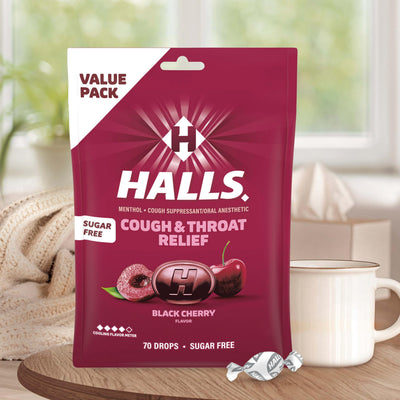 HALLS etiqueta de ingredientes visible para verificar composición