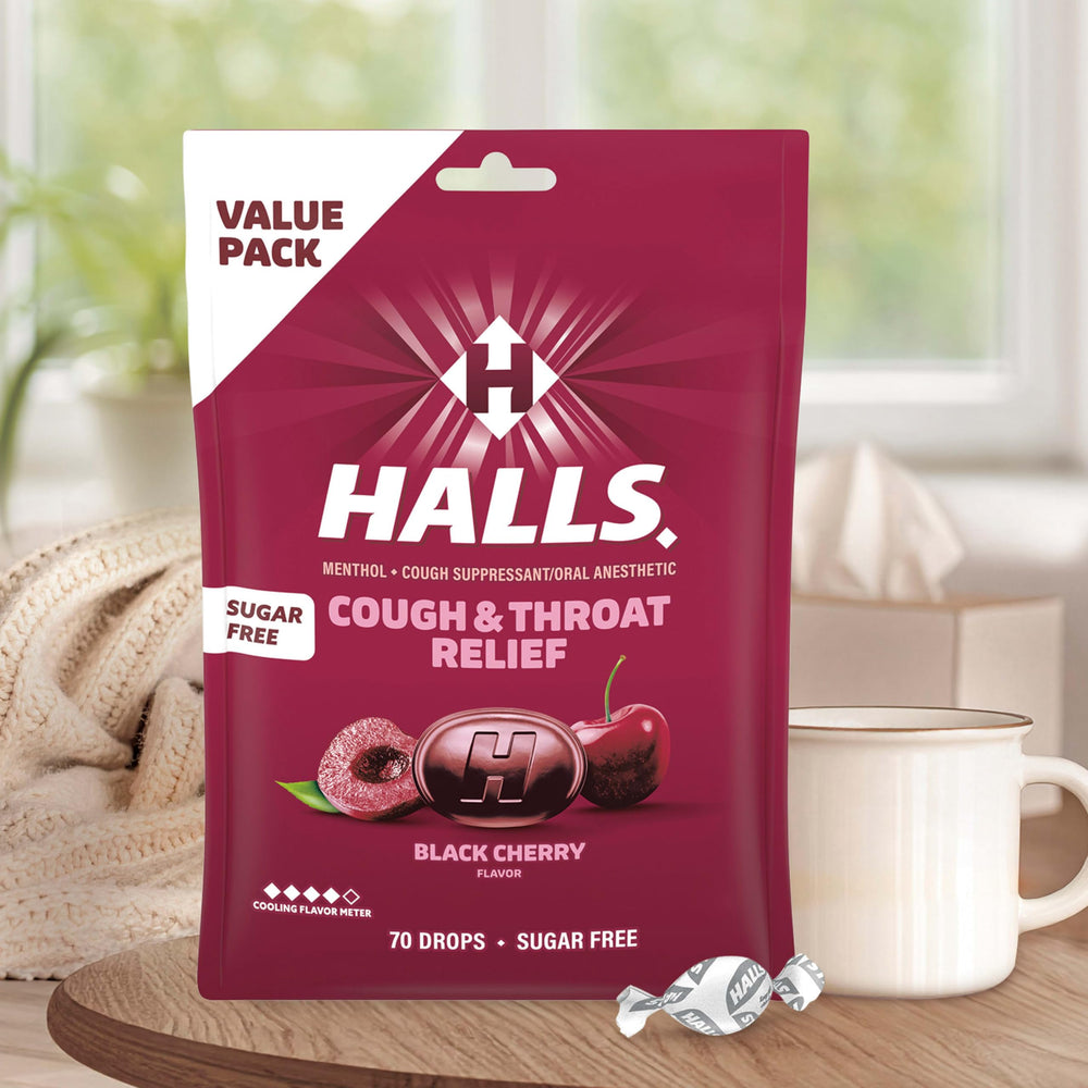 HALLS etiqueta de ingredientes visible para verificar composición