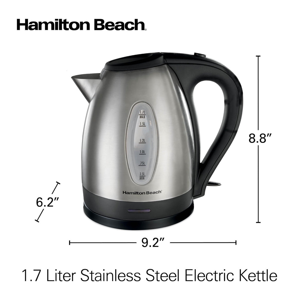 Hamilton Beach comparación de tamaño con tazas para capacidad visual