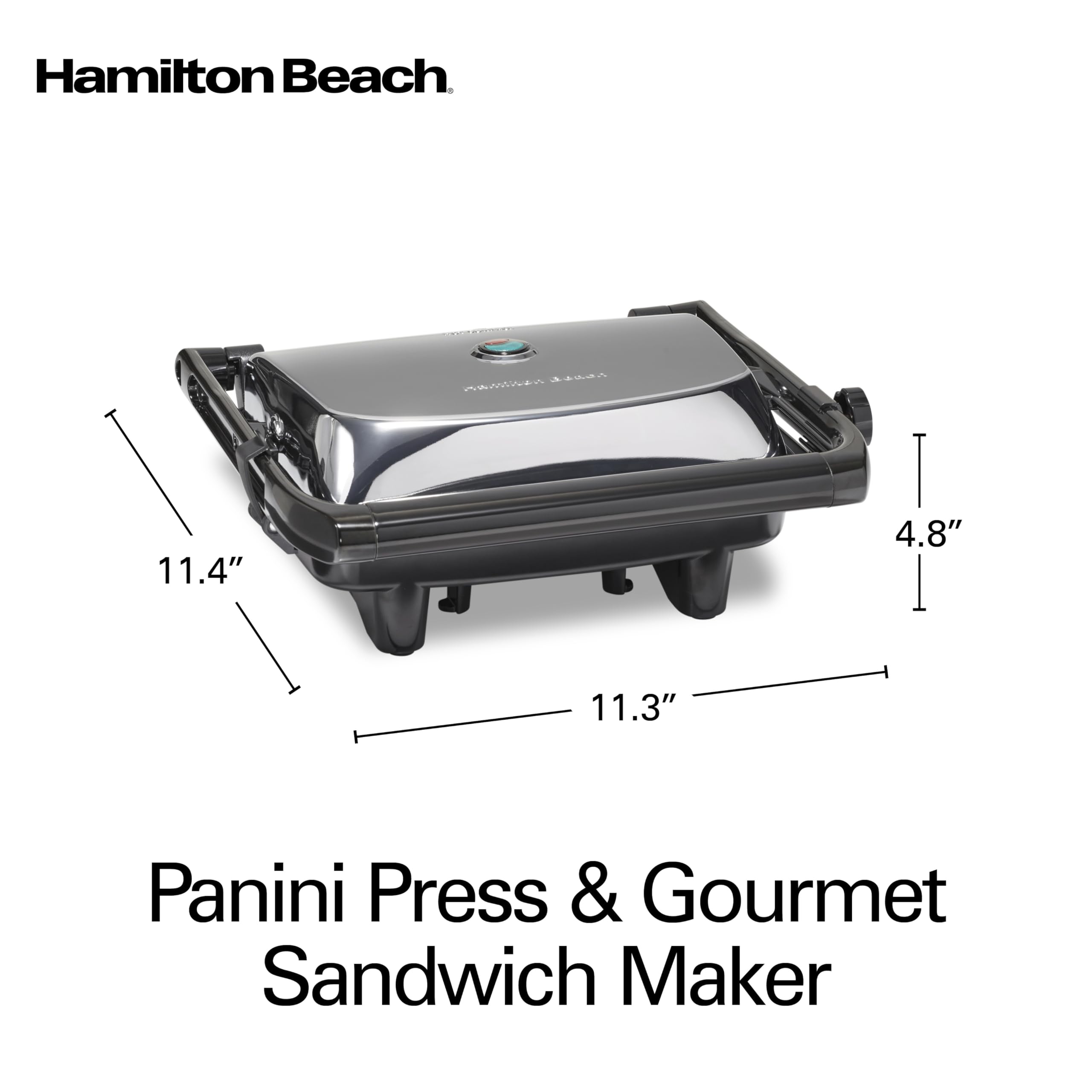 Hamilton Beach en cocina casera preparando panini con mesa como ambientación lifestyle