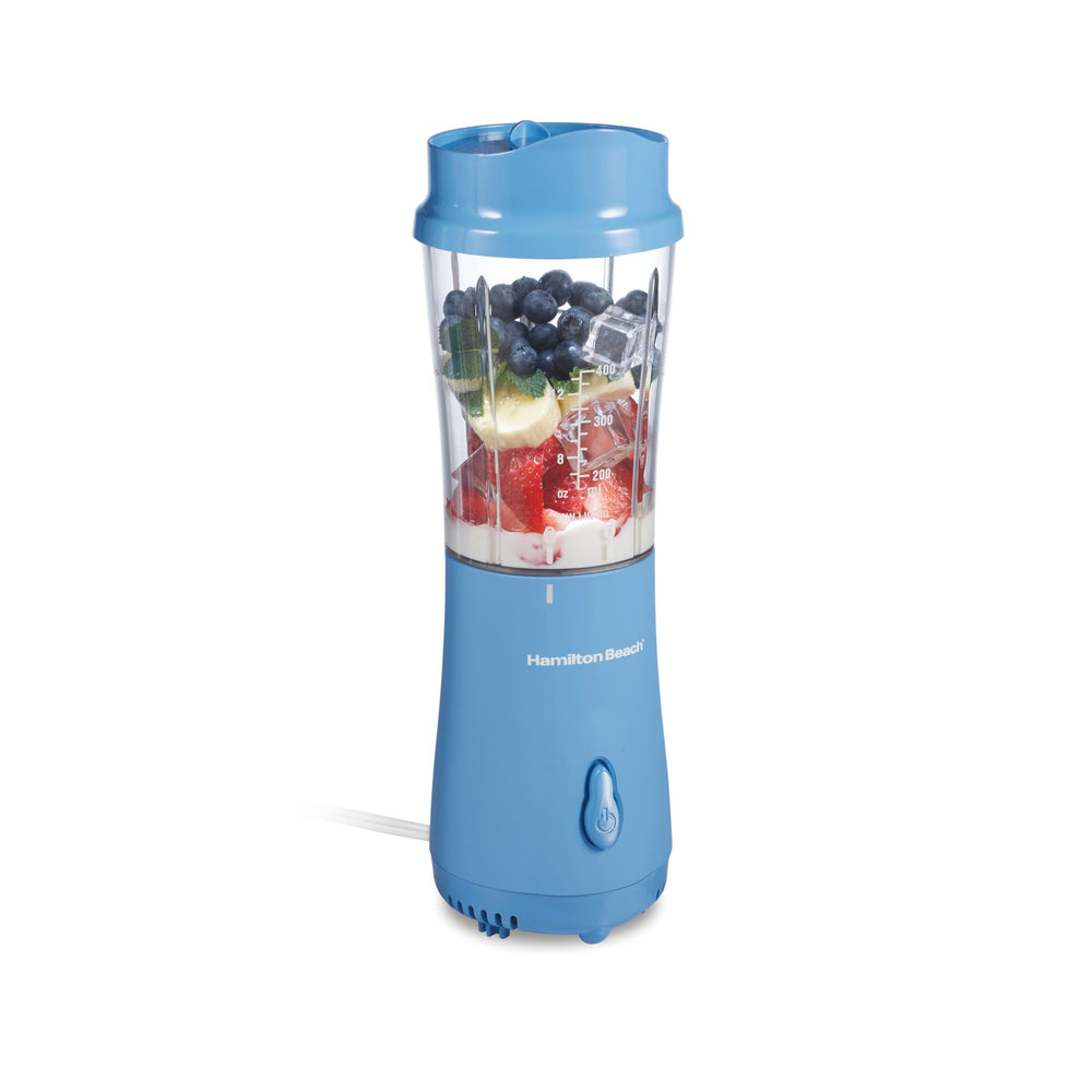 Hamilton Beach portable blender front view showing compact base and jar convenience