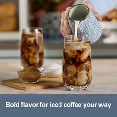 Hamilton Beach pouring a single-serve cup quickly for time-saving benefit