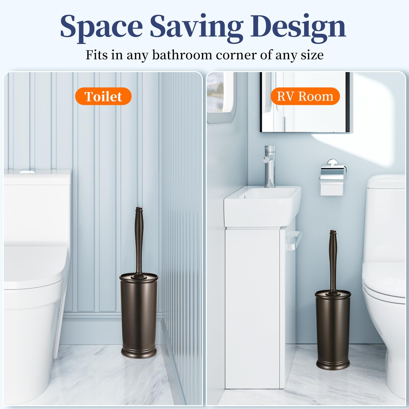 HAMITOR comparación de tamaño junto a objetos de baño para escala