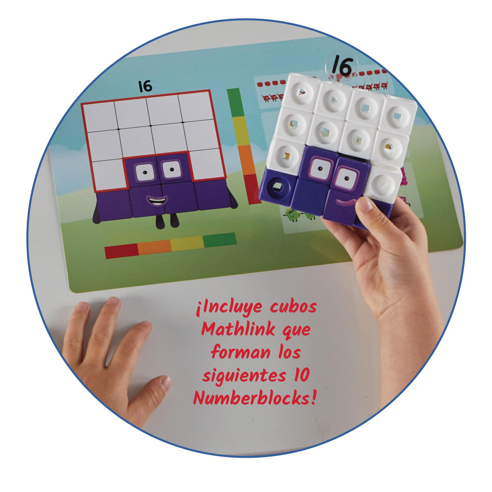 hand2mind primer plano de cubos MathLink mostrando encaje y durabilidad para manipular