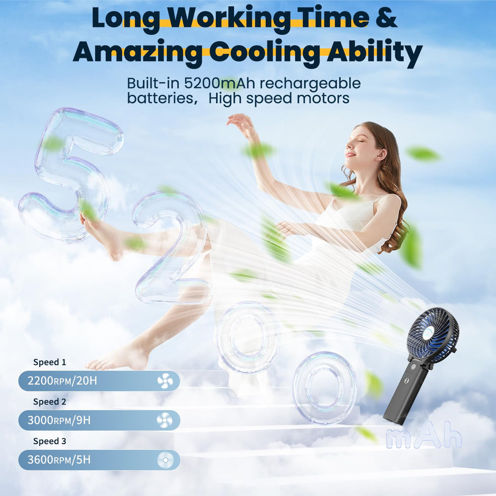 HandFan folded in palm illustrating portability and easy packing benefit