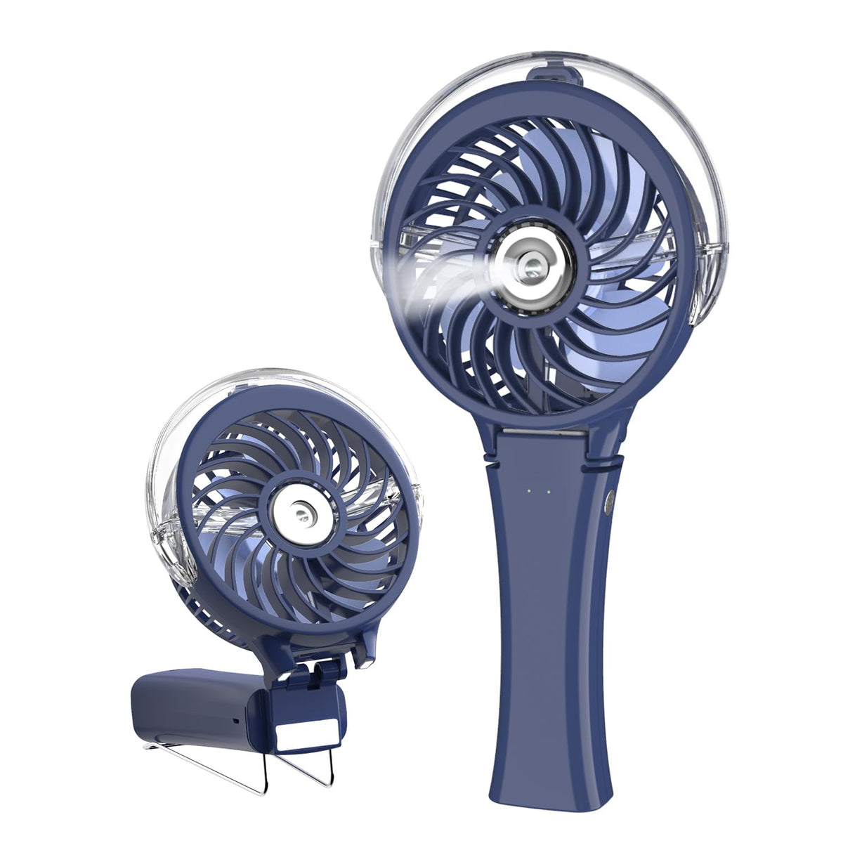 HandFan vista frontal royal blue mostrando diseño portátil y elegante