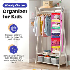 Handy Laundry estante con conjunto listo para el día, ahorro tiempo