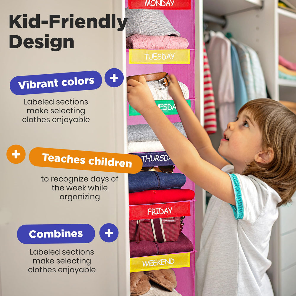 Handy Laundry organizador dentro de armario infantil, optimiza espacio