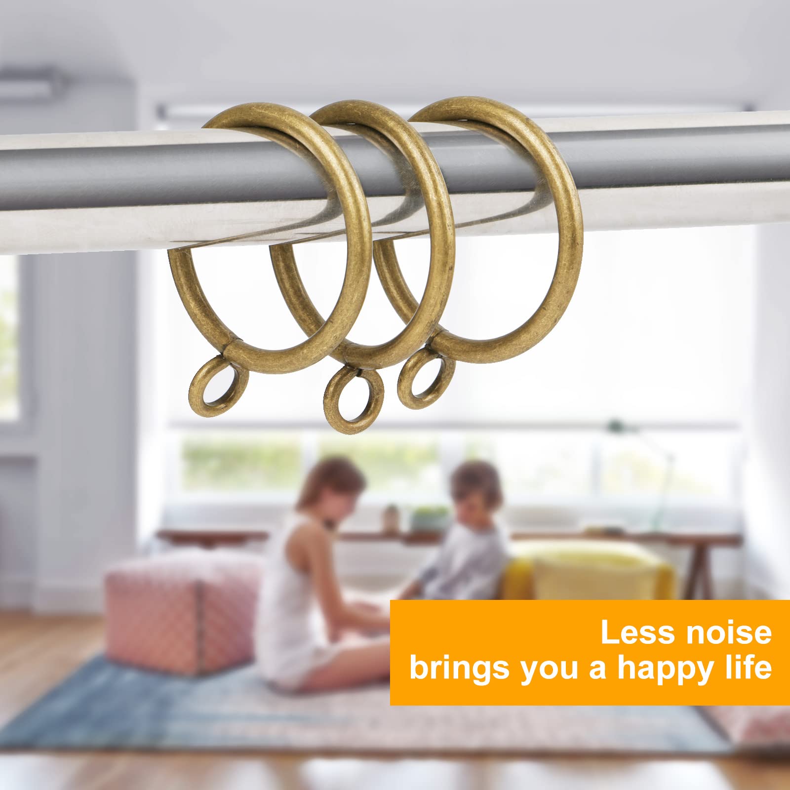 Hanitronic anillos en varilla con cortina dando deslizamiento suave y práctico