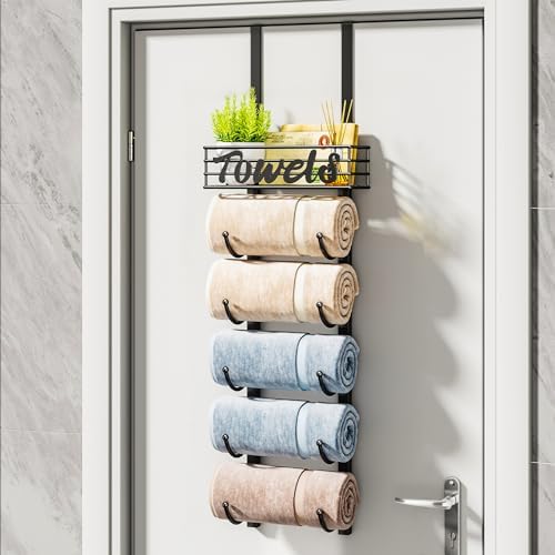HapiRm cesta superior etiquetada TOWELS con accesorios decorativos útiles