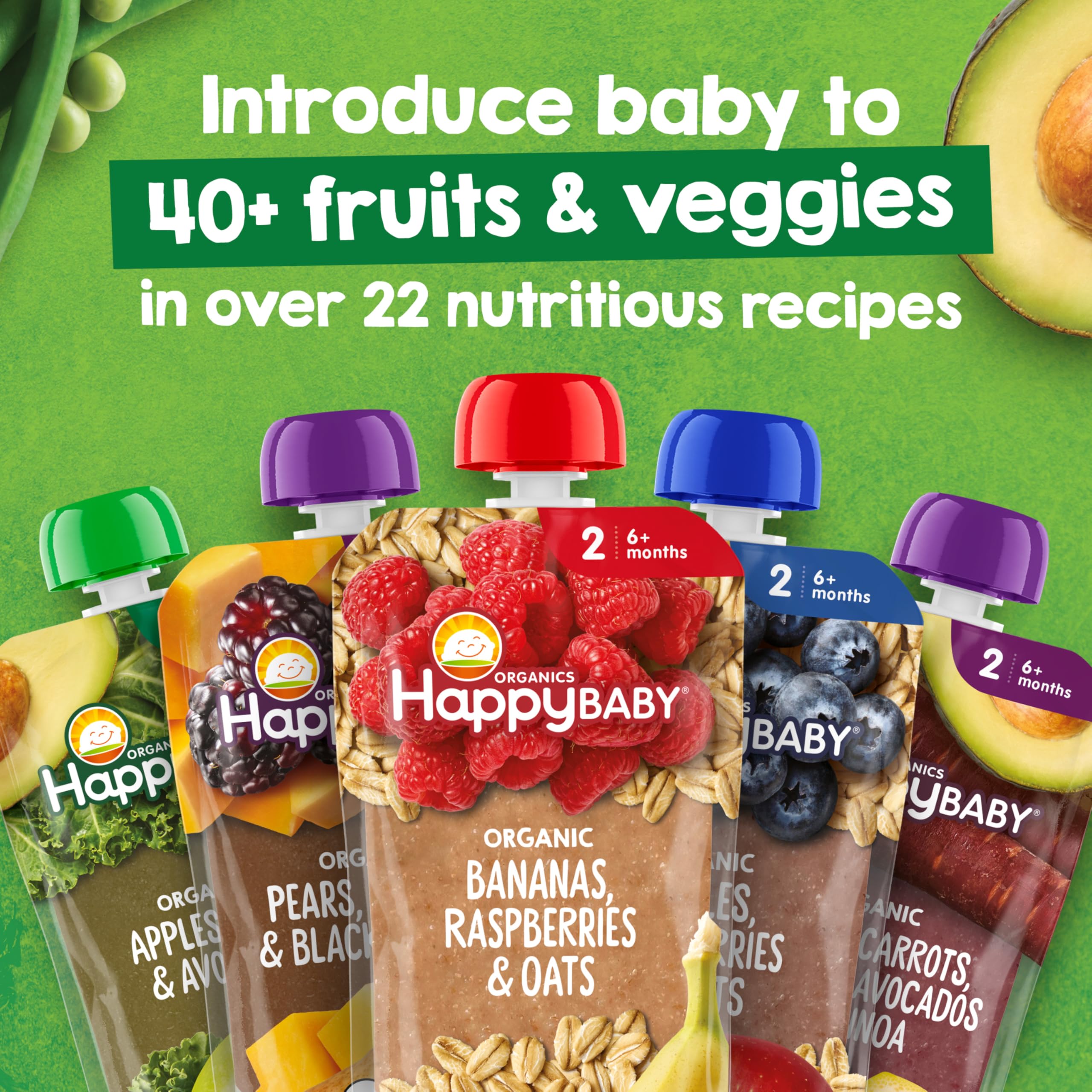 Happy Baby ingredients bowl with bananas raspberries and oats freshness