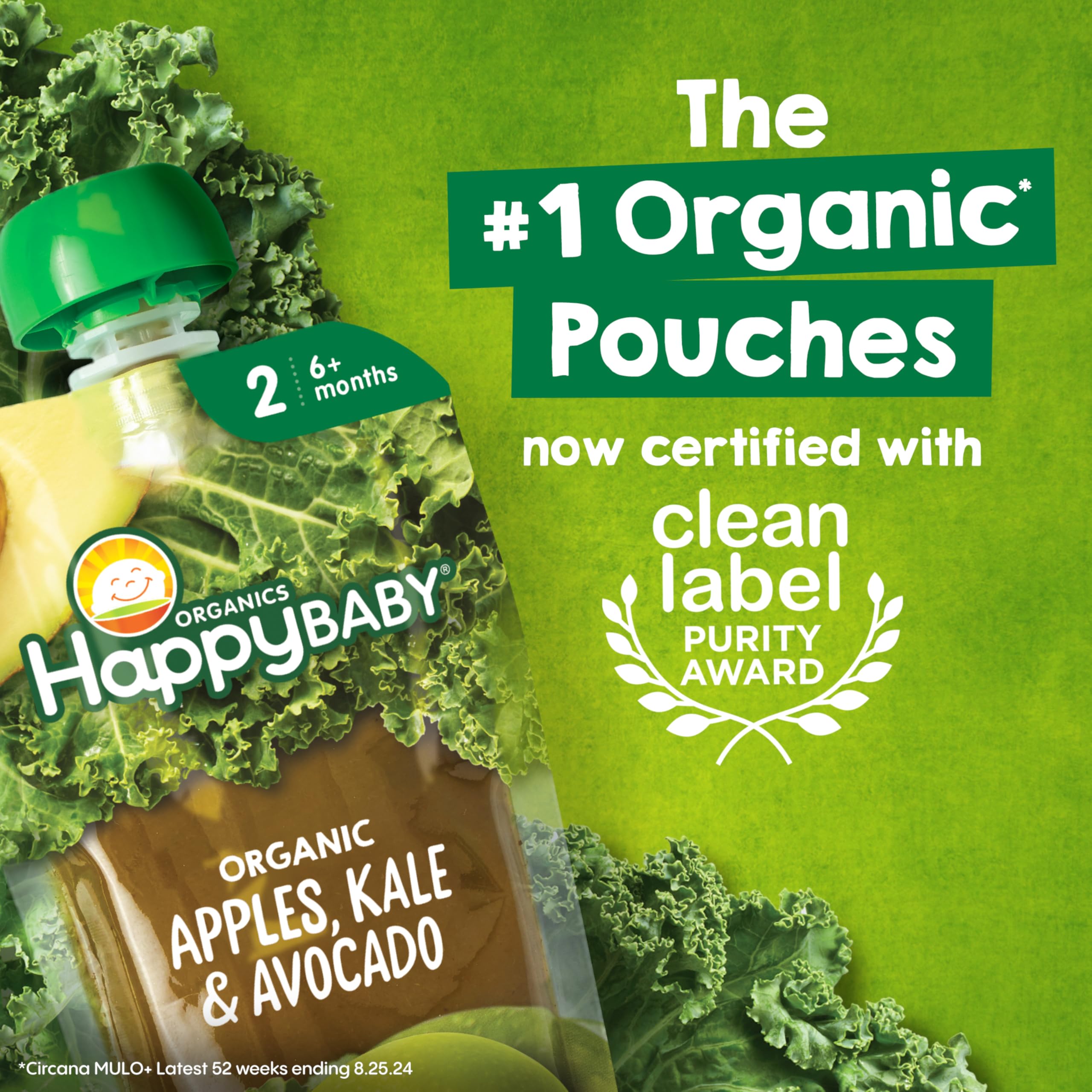 Happy Baby puree texture detail highlighting smooth, thicker consistency
