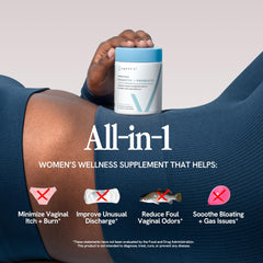 Happy V label ingredient list emphasizing Lactobacillus strains and PreforPro prebiotic
