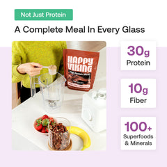 Happy Viking mixed vanilla shake in glass for creamy recovery